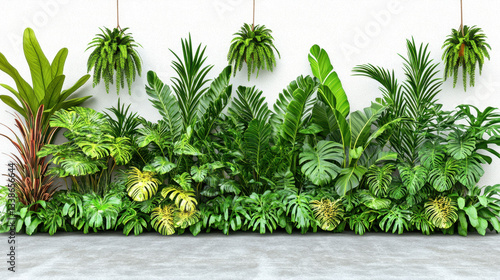 Lush Tropical Plants Wall