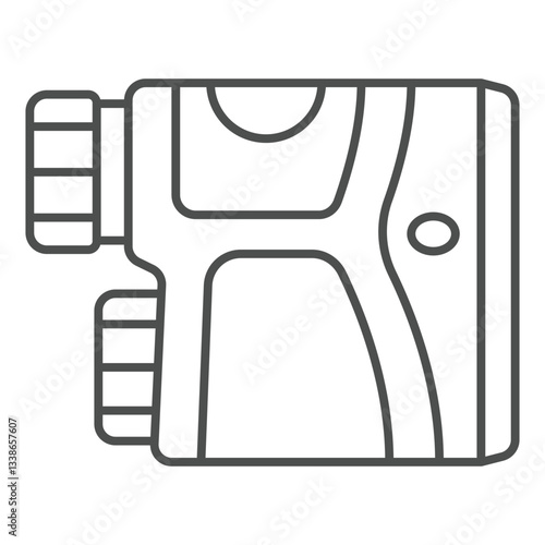 Optical range finder thin line icon, distance measurement and optics concept. Vector graphics. Rangefinder tool sign on white background, outline style icon for mobile or web design.