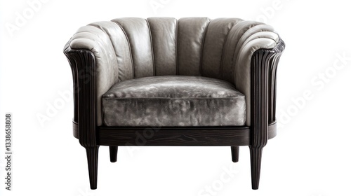 Wallpaper Mural Elegant Upholstered Armchair on White Background Torontodigital.ca