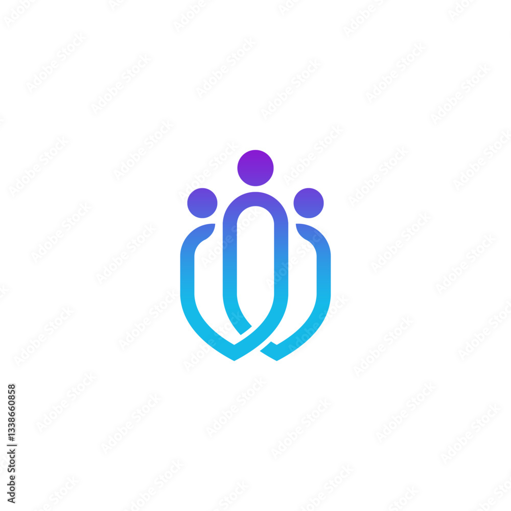 Abstract Gradient Logo Design With Interlocking Shapes Abstract Gradient Logo Design With Interlocking Shapes