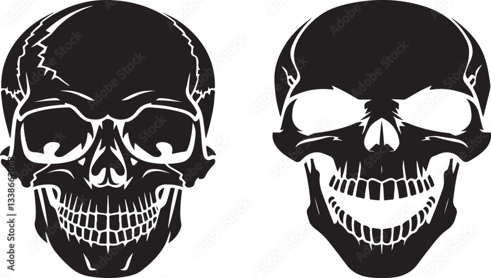 Bold Skull Icon Design for Halloween. Vector illustration Bold Skull Icon Design for Halloween. Vector illustration
