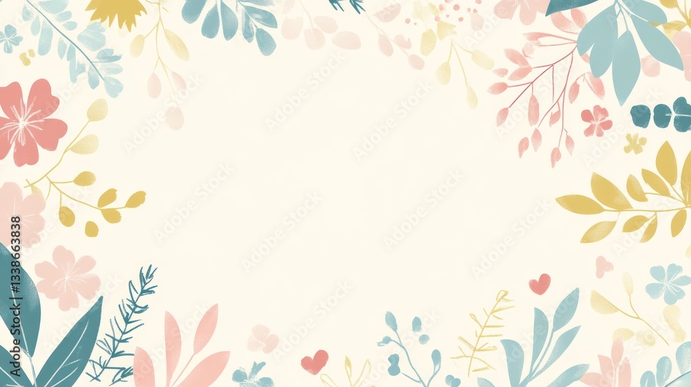 Delicate floral frame design for a blank space Delicate floral frame design for a blank space