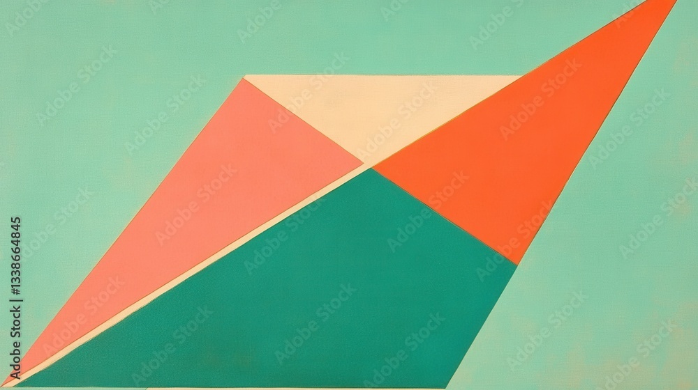 Abstract Geometric Art Teal with Pink, and Orange Shapes. Abstract Geometric Art Teal with Pink, and Orange Shapes.