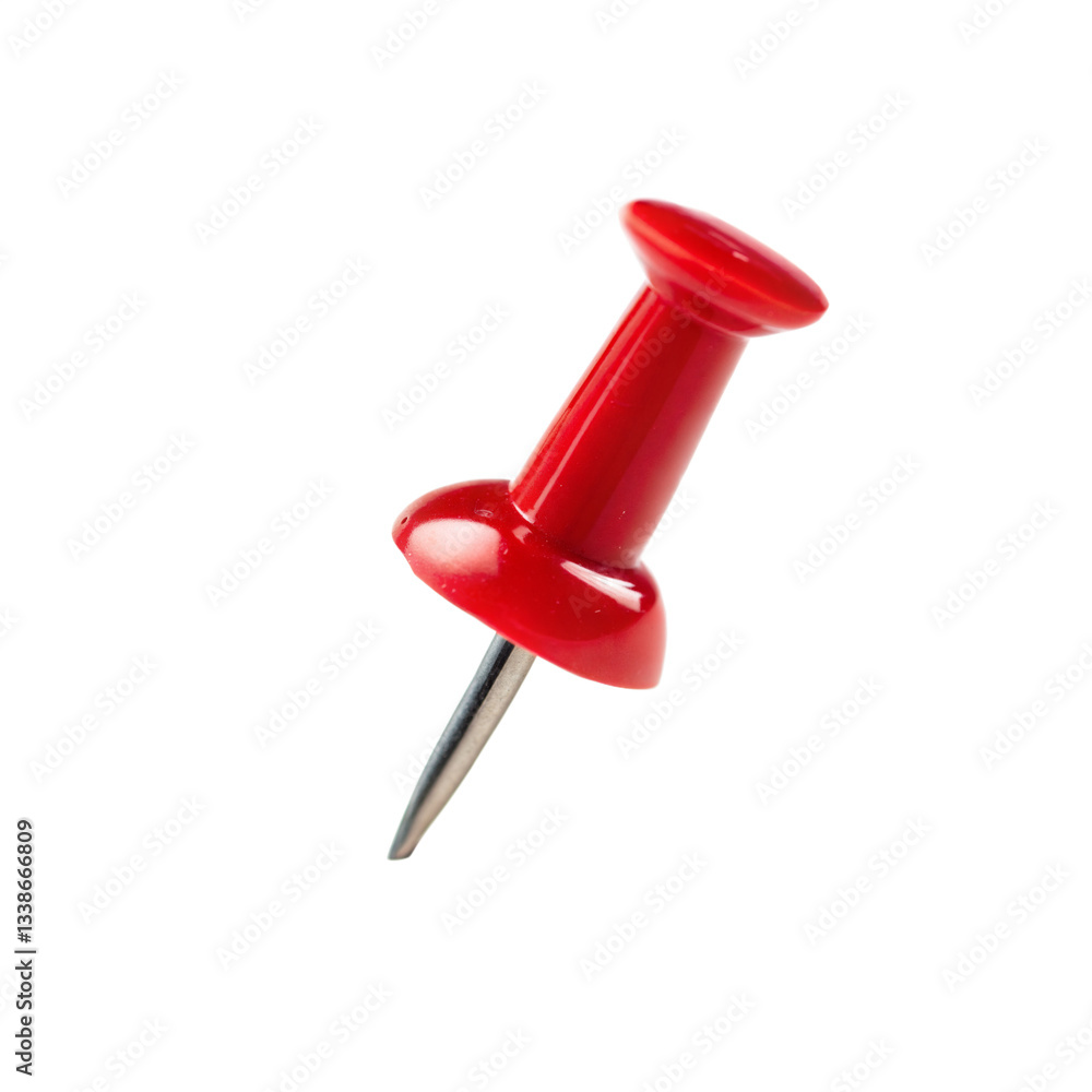 Red push pin isolated on transparent background Red push pin isolated on transparent background
