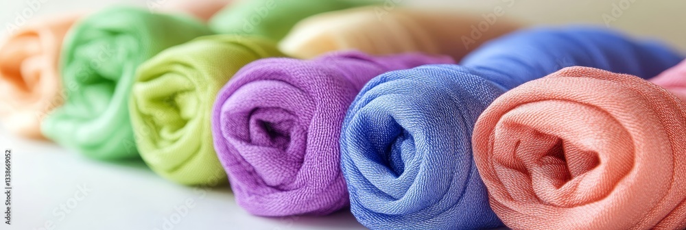 Soft Pastel Textile Rolls, a Stunning Display of Colorful Fabrics for Fashion and design. Soft Pastel Textile Rolls, a Stunning Display of Colorful Fabrics for Fashion and design.