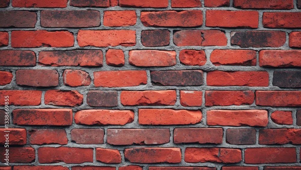 Red brick wall texture featuring varying shades of red and brown bricks with gray mortar, arranged uniformly in a rectangular pattern. Red brick wall texture featuring varying shades of red and brown bricks with gray mortar, arranged uniformly in a rectangular pattern.
