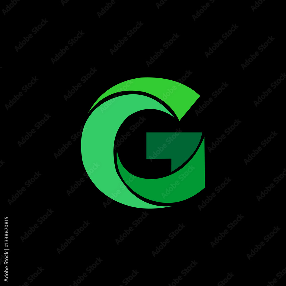 Fototapeta premium Abstract Green Gradient Letter G Logo