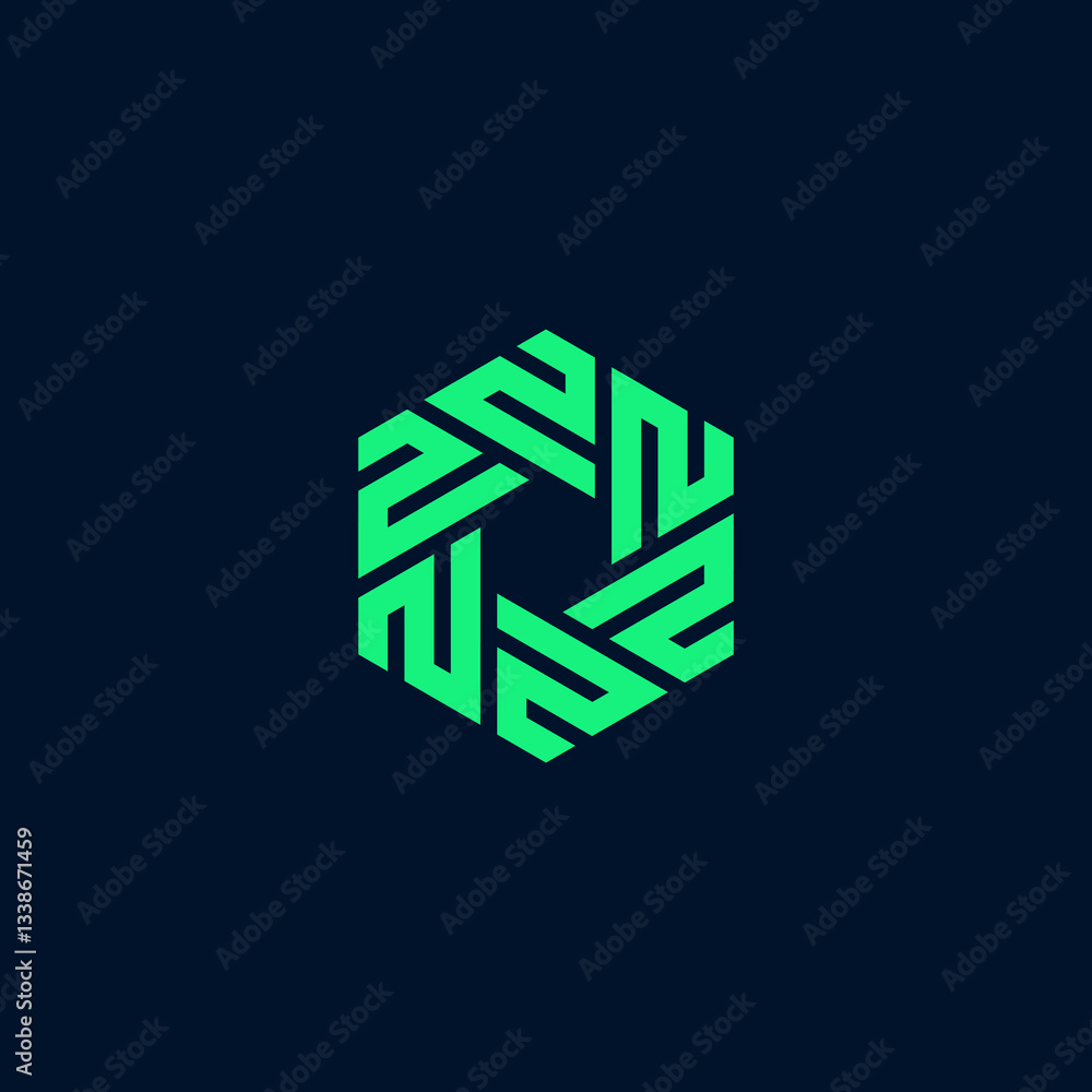 Abstract Green Hexagon Geometric Pattern Logo Design Abstract Green Hexagon Geometric Pattern Logo Design