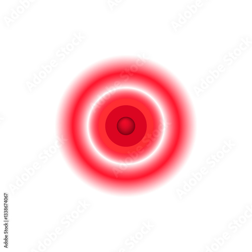Red target with concentric rings creating a vivid visual effect emphasizing a central focal point.