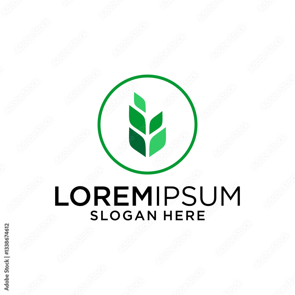 Abstract Green Leaves Logo Design Template Abstract Green Leaves Logo Design Template