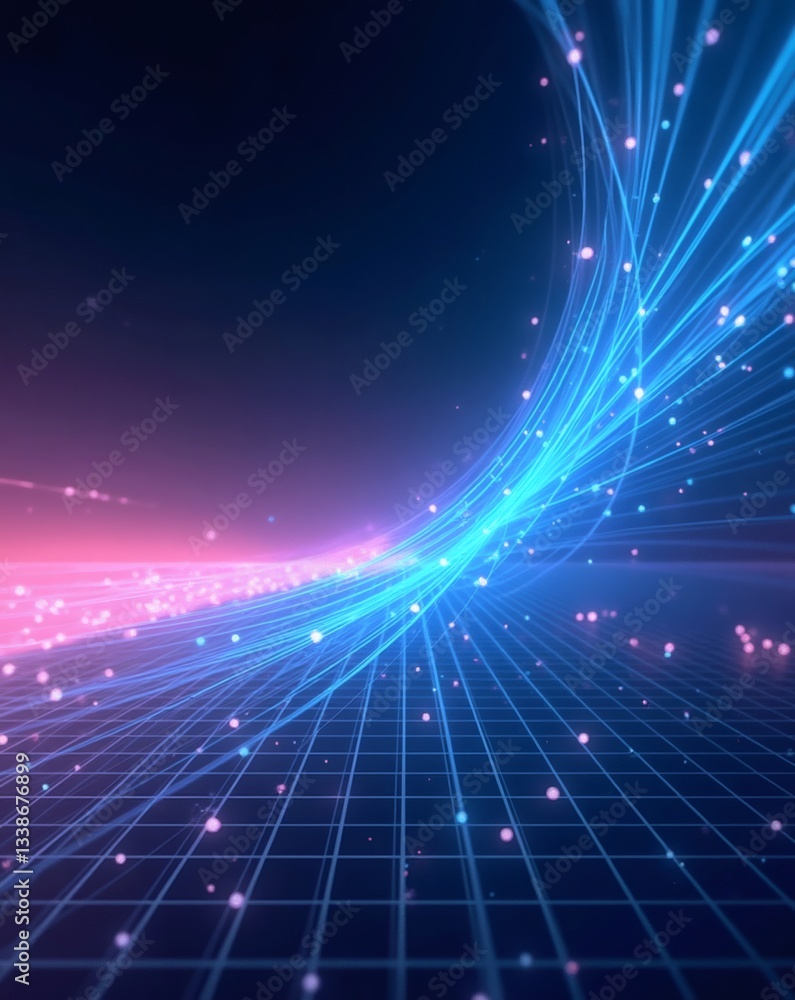 glowing blue lines and digital grid pattern, representing a futuristic and technological concept glowing blue lines and digital grid pattern, representing a futuristic and technological concept