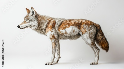 Coywolf profile studio shot against white