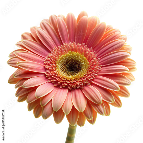 Pink gerbera daisy blossom isolated on transparent background