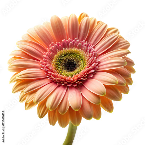 Pink gerbera daisy blossom isolated on transparent background