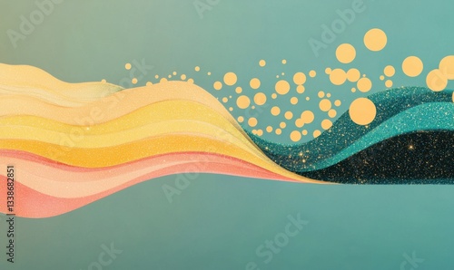 Digital art abstract design with a calm color flow perspective