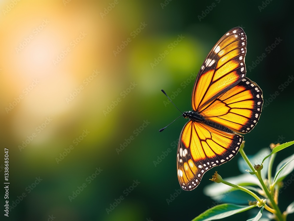 Fototapeta premium Delicate Butterfly Wings Against a Soft Background