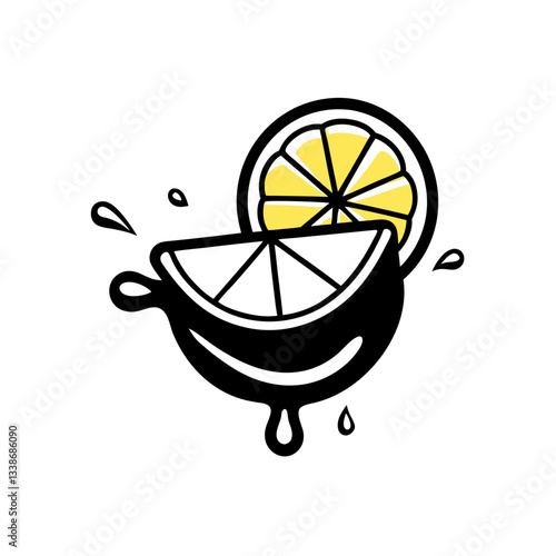 Sticker design of A dynamic explosion of orange, lemon, and lime juice