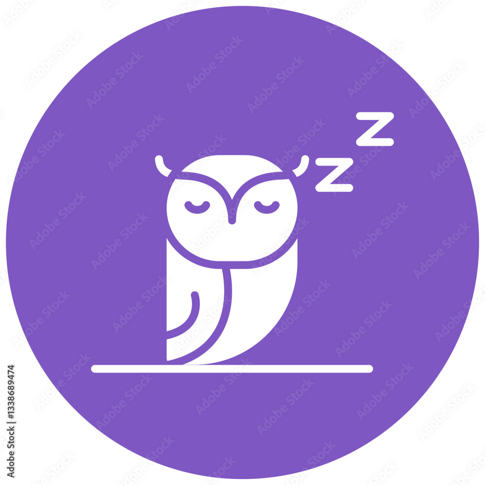 Obraz premium Sleepy Owl Icon