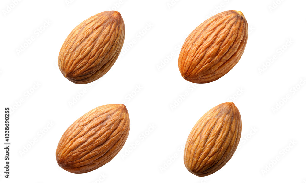 Almond nuts set, Fresh delicious almonds collection isolated Almond nuts set, Fresh delicious almonds collection isolated