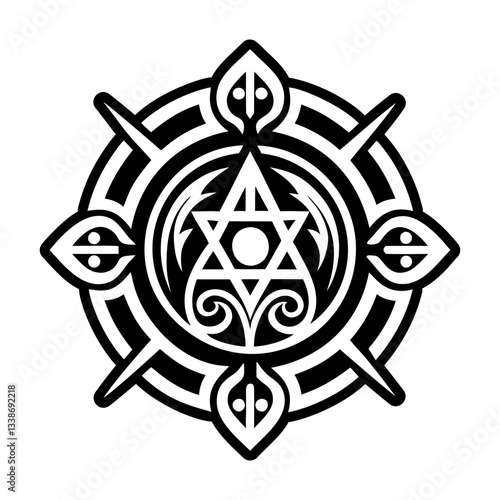 A solid style icon of arcane ritual symbol