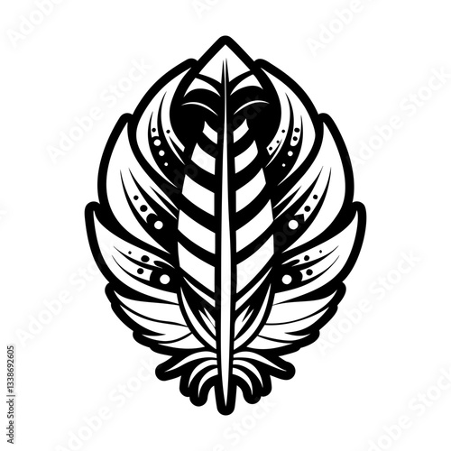 A solid style icon of crow feather symbol