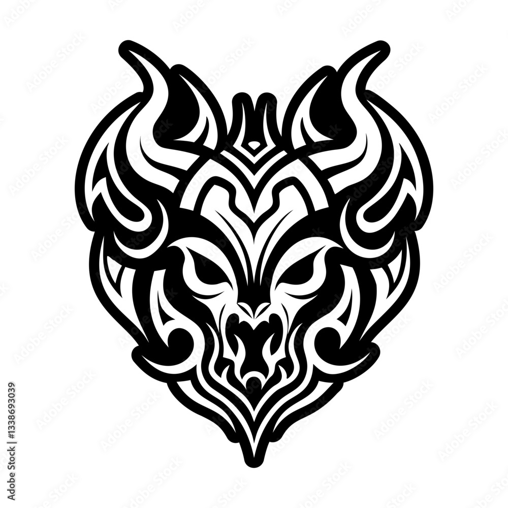 Fototapeta premium A solid style icon of evil horns symbol