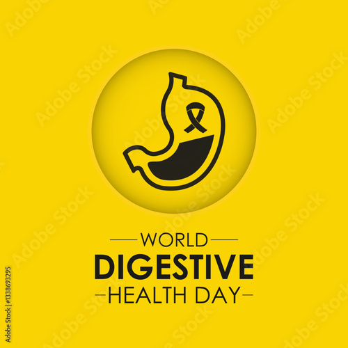 World Digestive Health Day Banner and web design. Digestive Wellness Starts Here Support Stomach Health Awareness month is May. Banner poster, flyer and background design template.