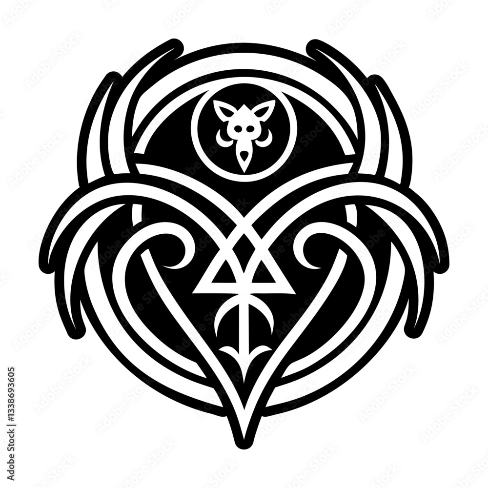 Naklejka premium A filled style icon of magic seal symbol