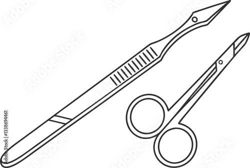 Scalpel and Surgical Scissors