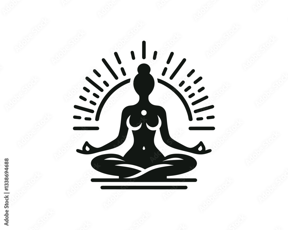 Yoga logo design icon symbol vector illustration. a person in a Lotus Pose. International Yoga Day, meditation, relaxation, and healthy lifestyle. Yoga logo design icon symbol vector illustration. a person in a Lotus Pose. International Yoga Day, meditation, relaxation, and healthy lifestyle.