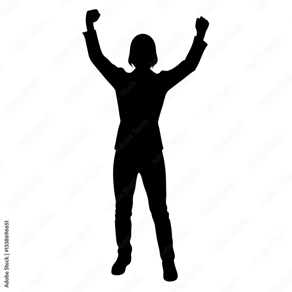 Silhouette of a man with arms raised in a dynamic pose Silhouette of a man with arms raised in a dynamic pose