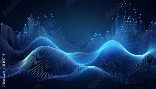 Wallpaper Mural abstract sound waves interacting with digital particles Torontodigital.ca