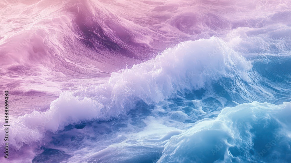 Fototapeta premium Colorful Ocean Waves with Soft Pastel Hues and Gentle Motion