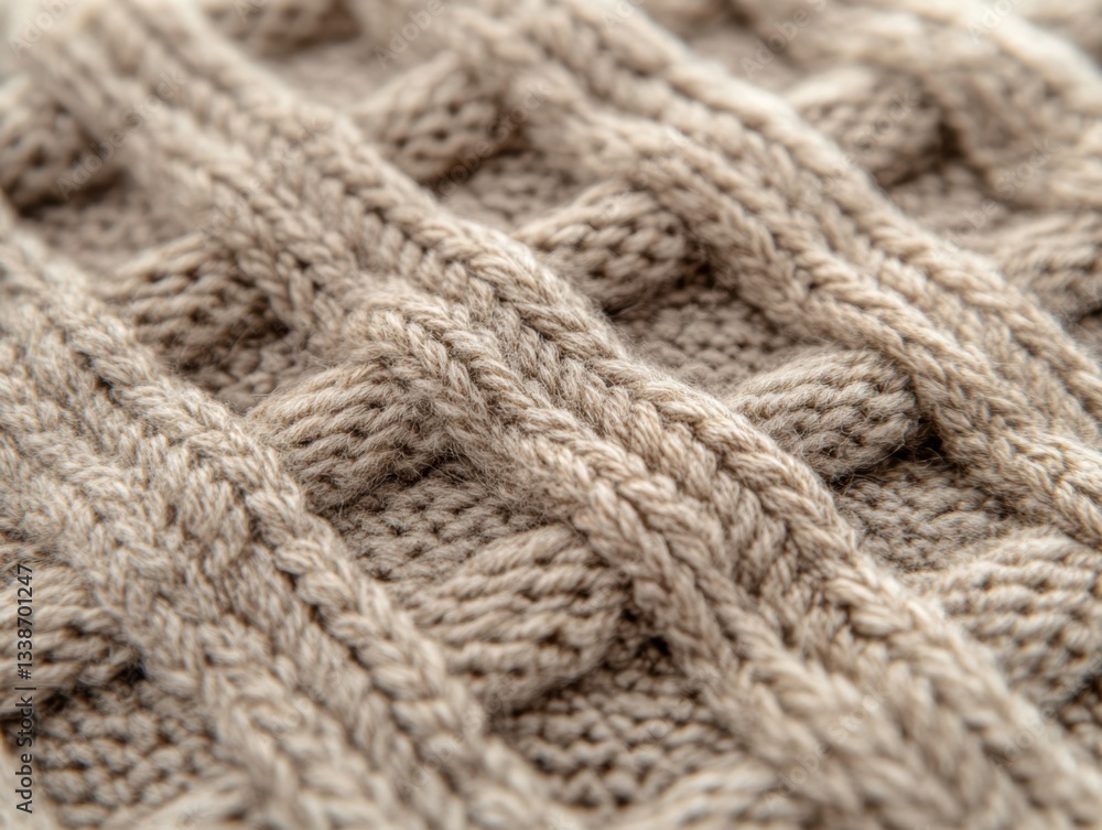 Intricate Detail of Woven Beige Cable Knit Fabric Texture Close Up Capturing Warmth and Comfort in Textile Design Intricate Detail of Woven Beige Cable Knit Fabric Texture Close Up Capturing Warmth and Comfort in Textile Design