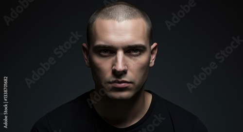 Dramatic Portrait of a Man with Intense Expression in Low Light Photography, Capturing Depth and Emotion.