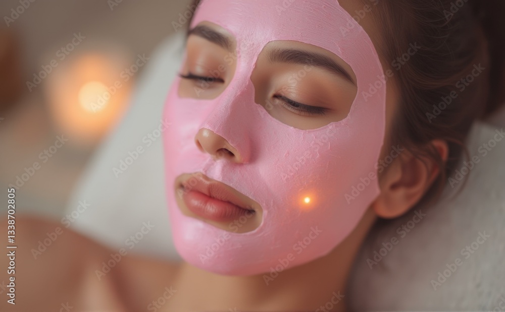 Relaxing facial treatment spa retreat close-up image soft lighting Relaxing facial treatment spa retreat close-up image soft lighting
