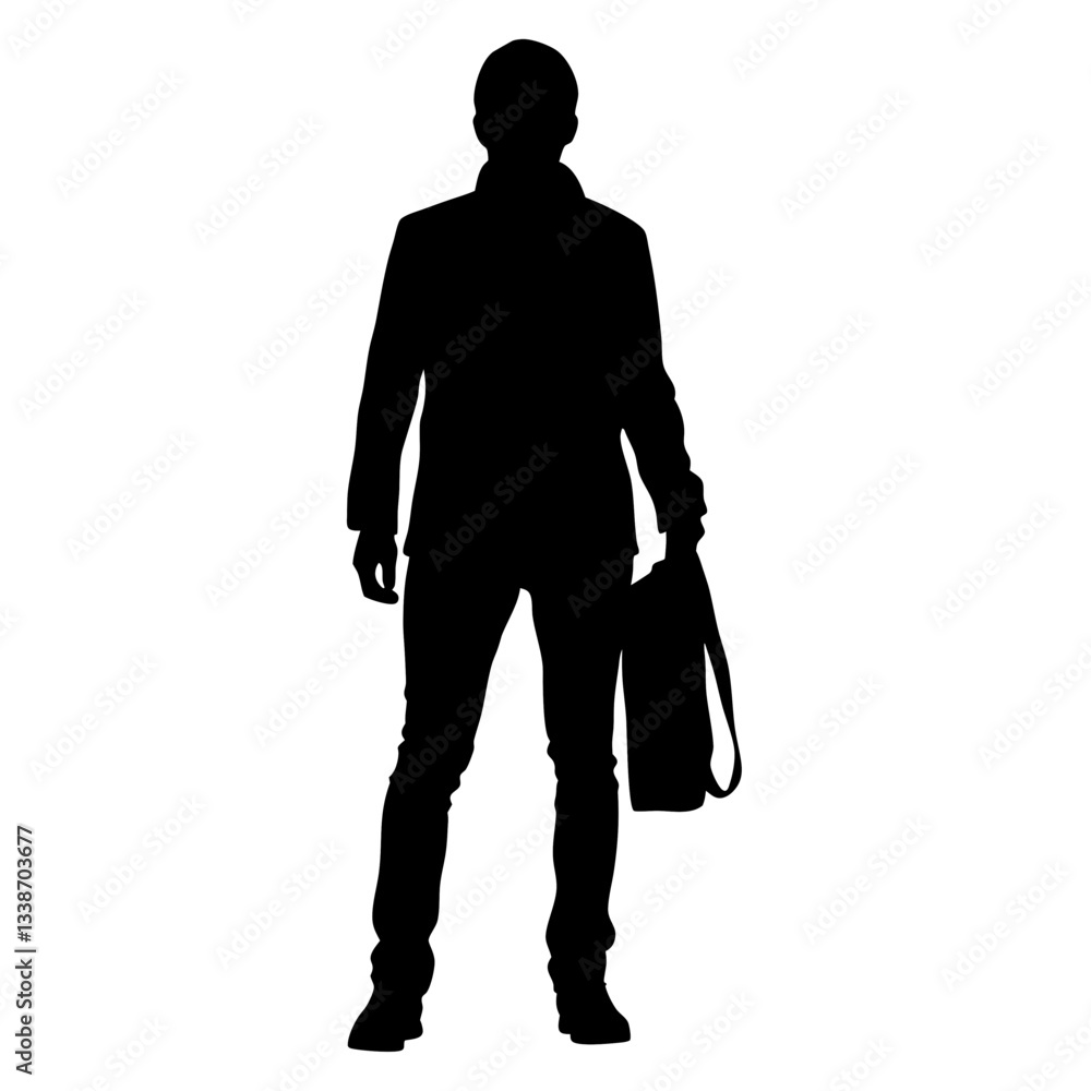 A walking businessman silhouette in a suit A walking businessman silhouette in a suit