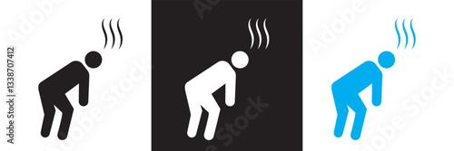 Tired man icon. Vector for app, UI, web. Vector illustration. isolated on white and black background. EPS 10