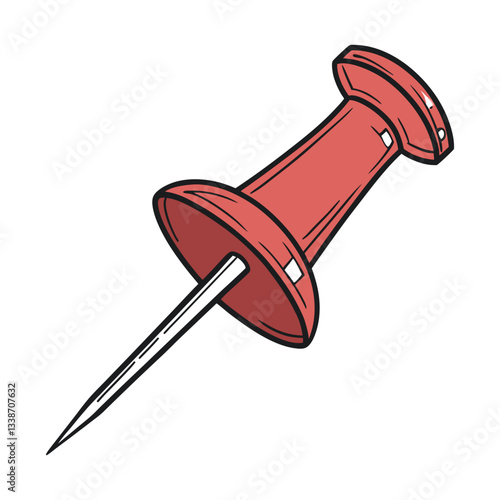 red push pin isolated