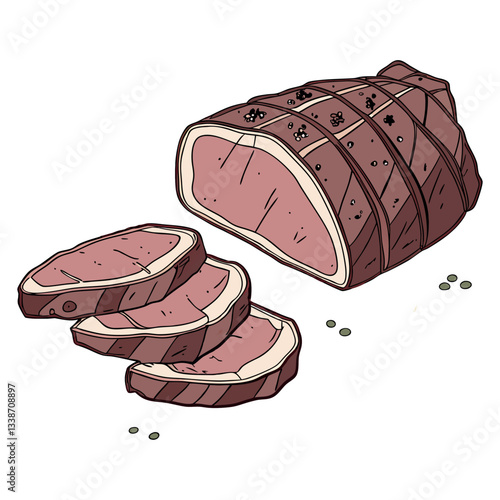 Raw chopped lamb fillet diced tenderloin or cubed isolated on white background 