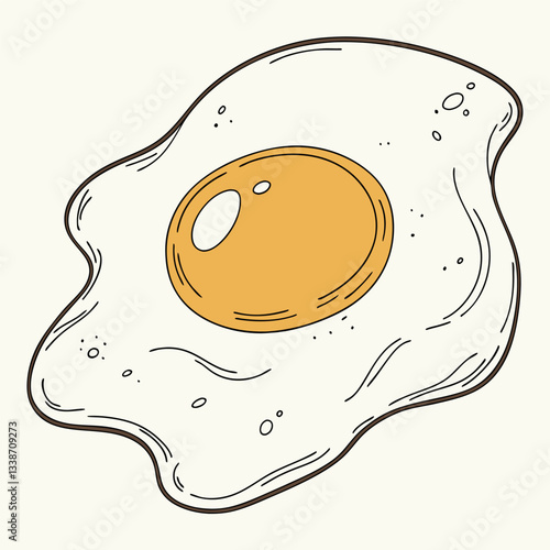 realistic Fried egg  on white background 