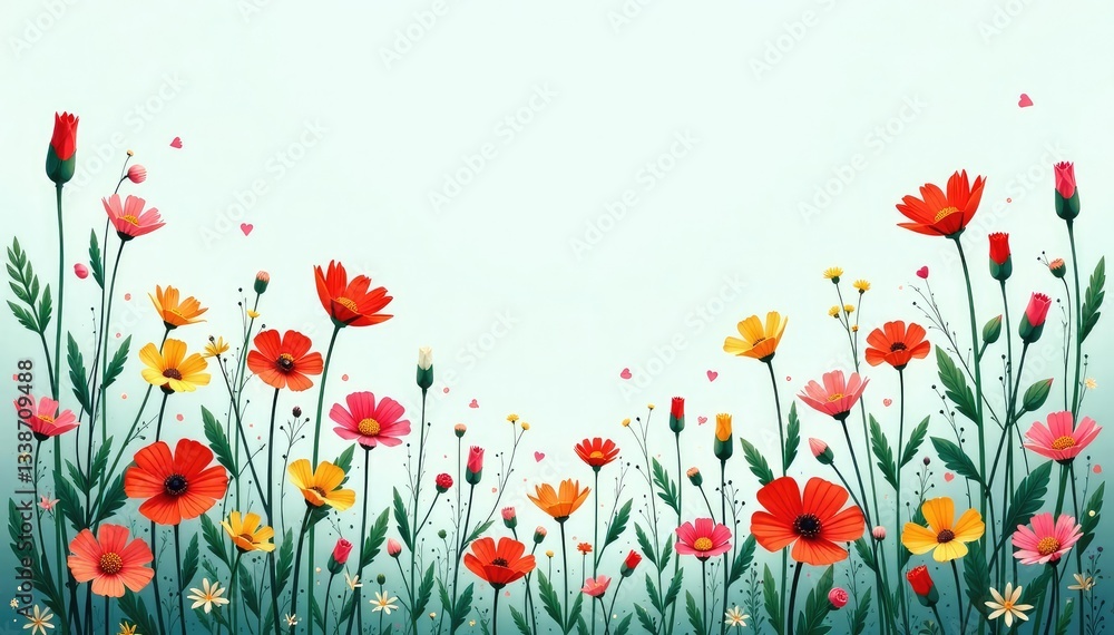 Scattered wildflowers, simplistic line art style, minimalist, sketch, art Scattered wildflowers, simplistic line art style, minimalist, sketch, art