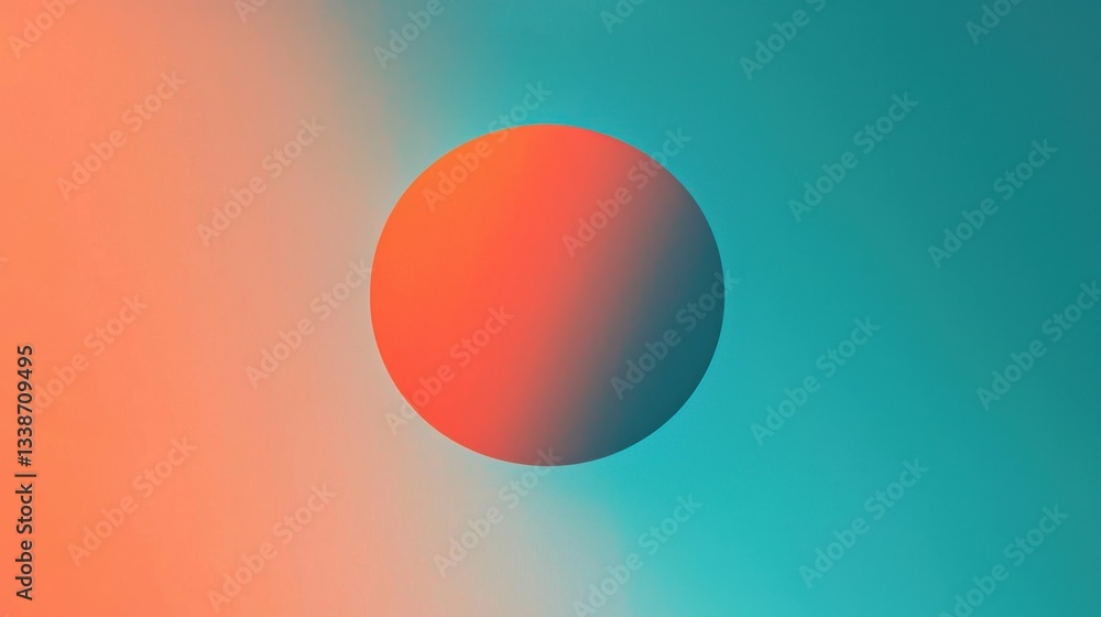 Abstract Circular Shape on a Gradient Background in Orange and Teal Shades with Soft Focus Effect for Modern Design Concepts Abstract Circular Shape on a Gradient Background in Orange and Teal Shades with Soft Focus Effect for Modern Design Concepts