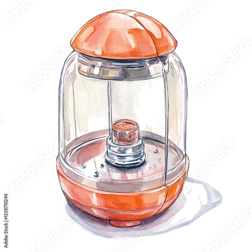 A watercolor vector painting of an incubator shaker, isolated on a white background.

