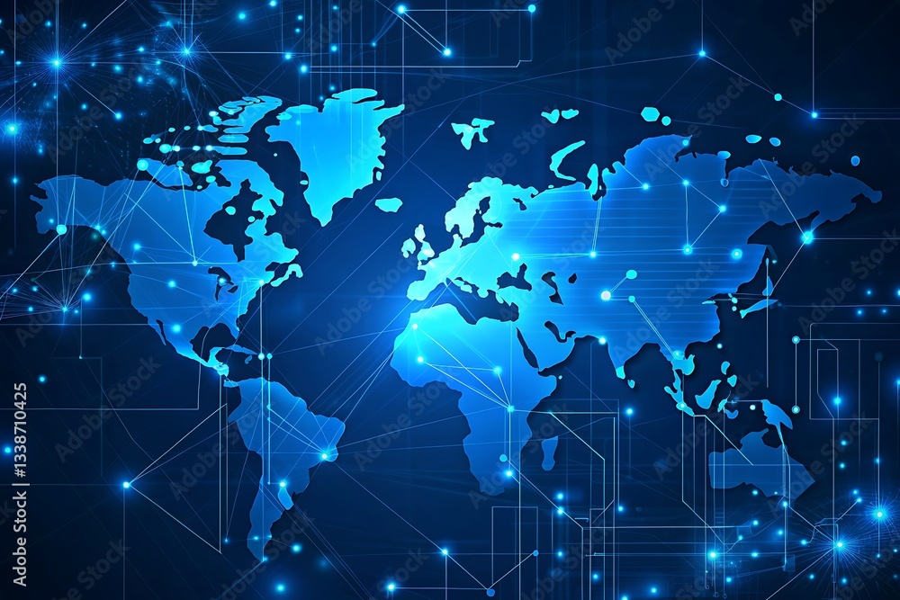 Blue futuristic networking technology Blue futuristic networking technology