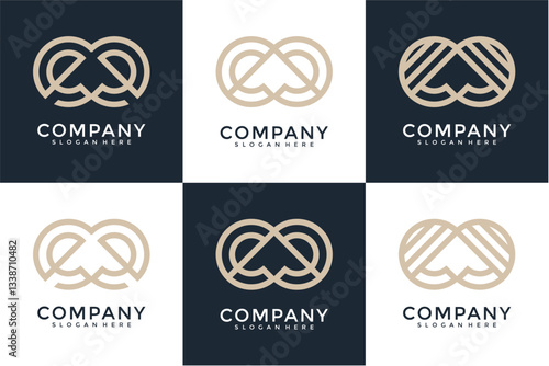 Abstract Pretzel Logo Variations Design Options