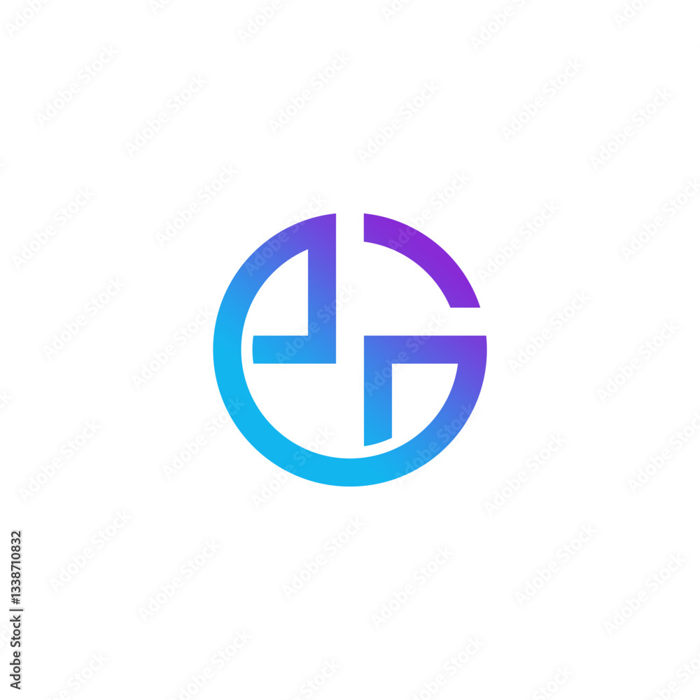 Abstract Purple And Blue Gradient Geometric Logo Abstract Purple And Blue Gradient Geometric Logo
