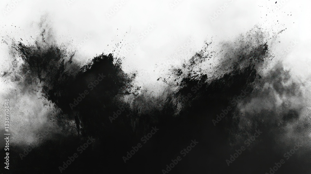 Fototapeta premium Abstract Black and White Ink Explosion