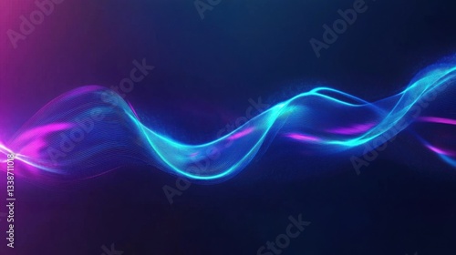 Colorful Abstract Light Waves with Vibrant Neon Colors and Smooth Flowing Motion Against a Dark Background for Creative Projects and Design Use