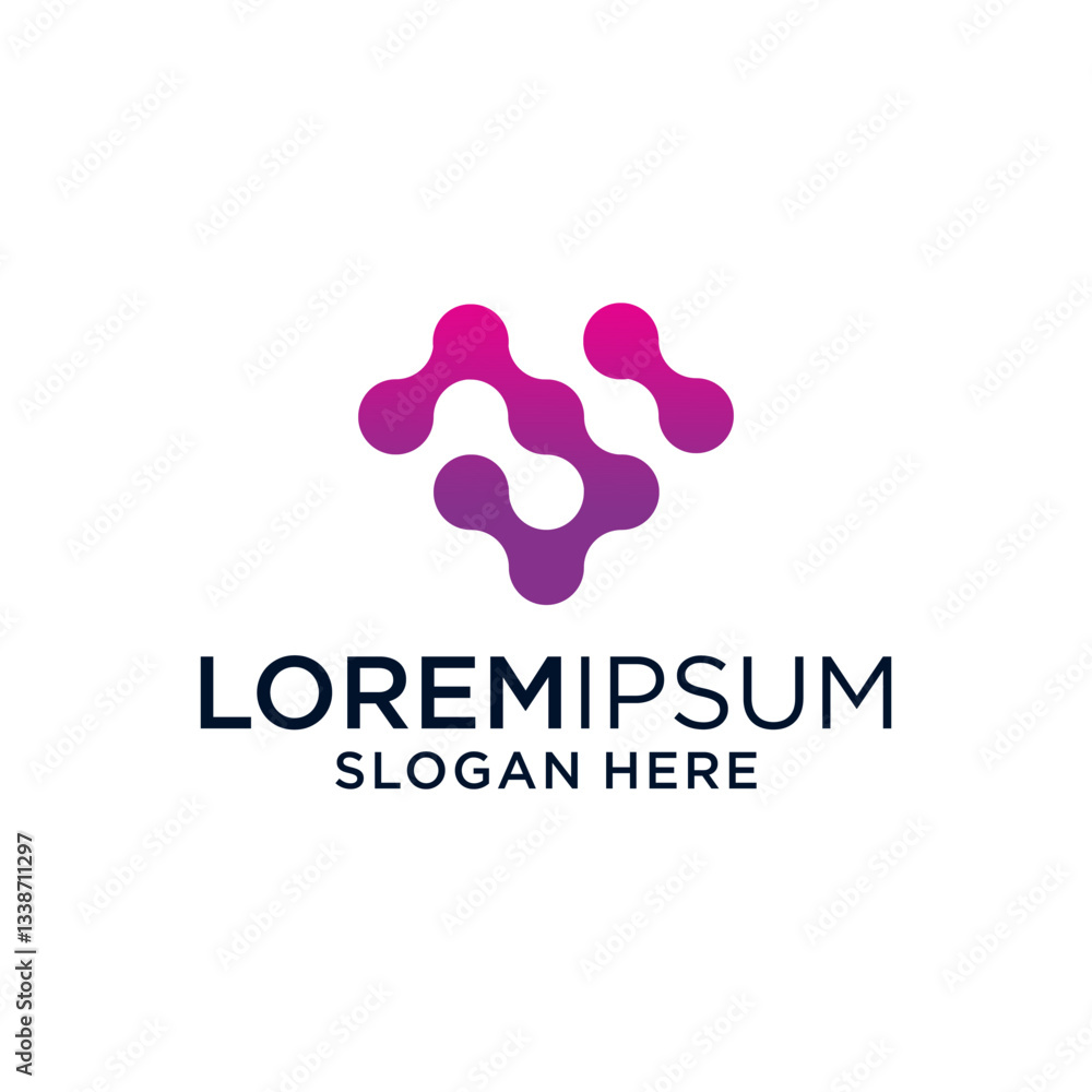 Abstract Purple And Pink Gradient Network Logo Design Abstract Purple And Pink Gradient Network Logo Design
